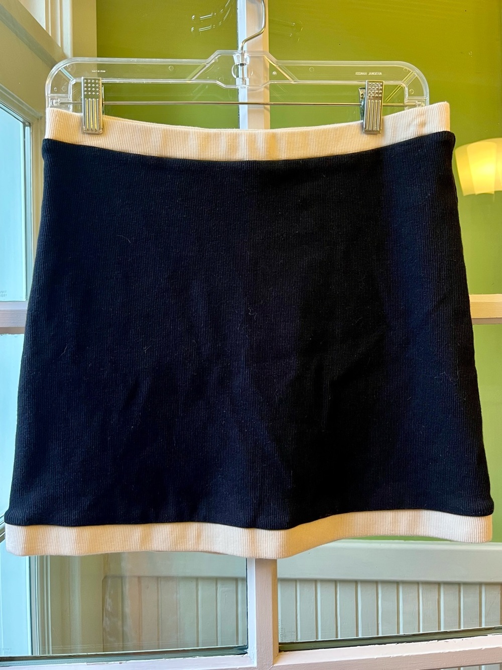 RED CARTER Black & Cream Knit Mini Skirt